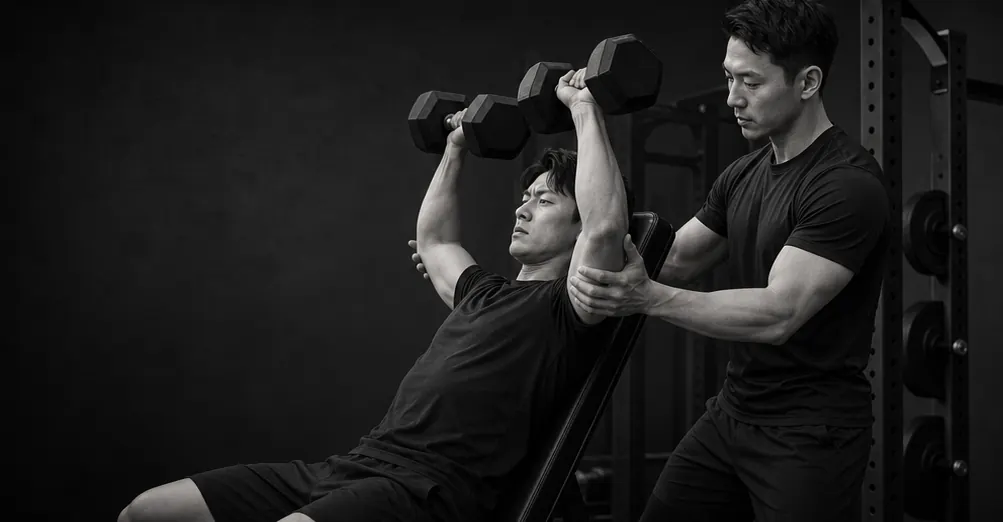 トレーナーがフォームと反応を確認しながら強度を調整する様子